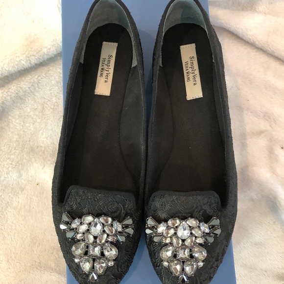 Black Lace and Rhinestone Flat NEW! - Picture 4 of 5